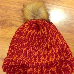 Custom orange/red wine with fox imitation fur